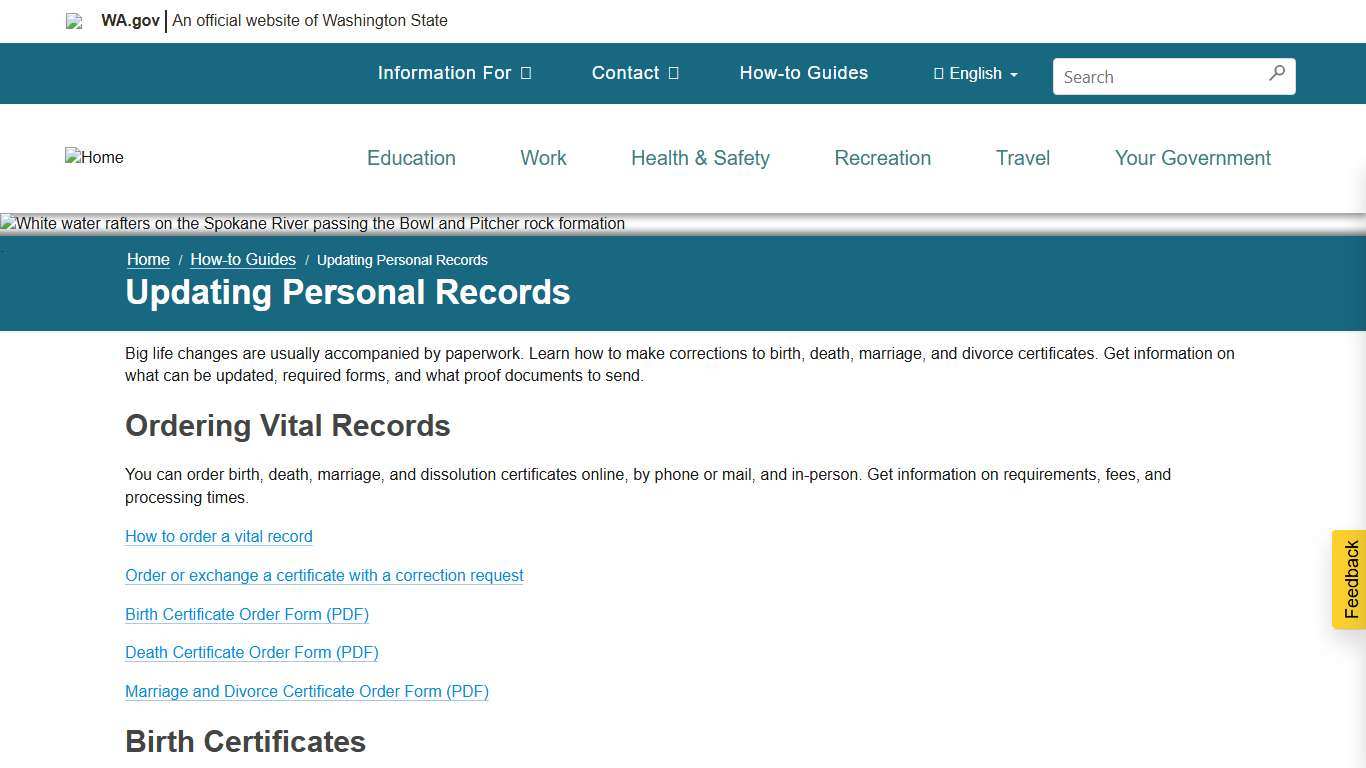 Updating Personal Records | WA.gov