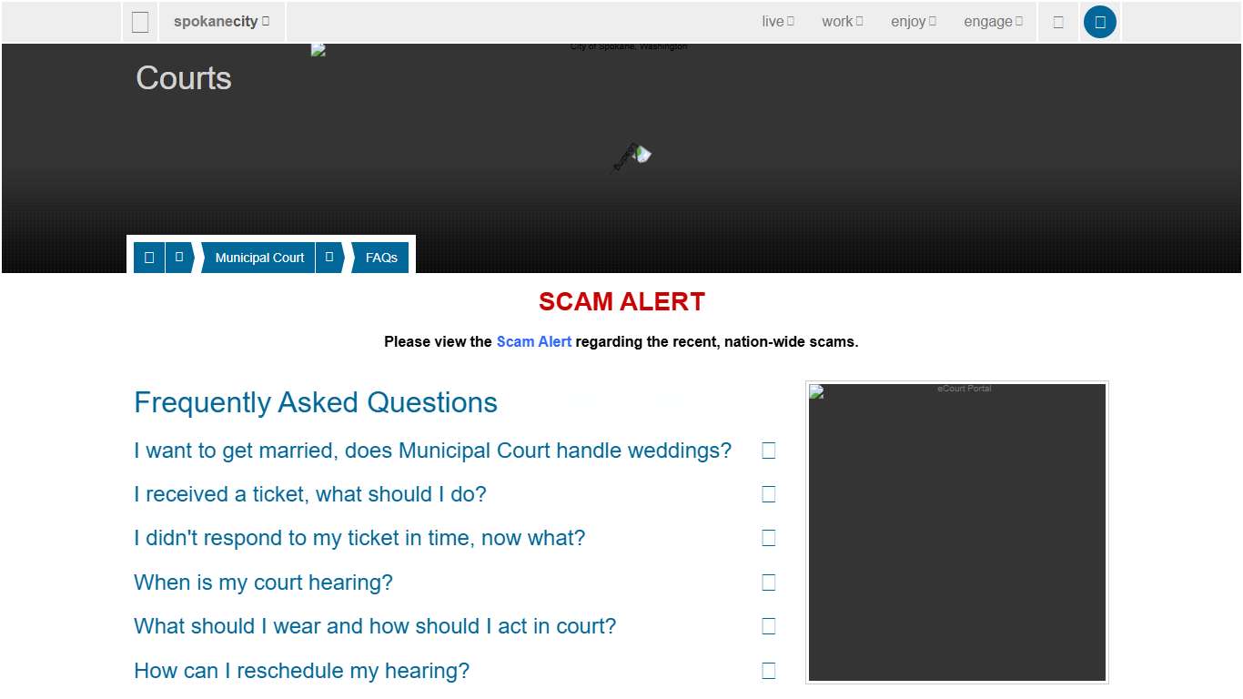 Municipal Court Frequently Asked Questions (FAQs) - City of Spokane, Washington