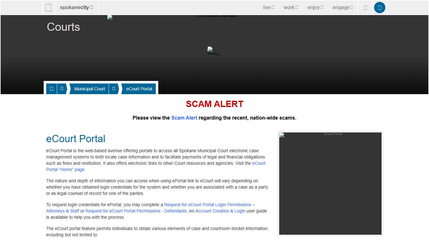 eCourt Portal - City of Spokane, Washington